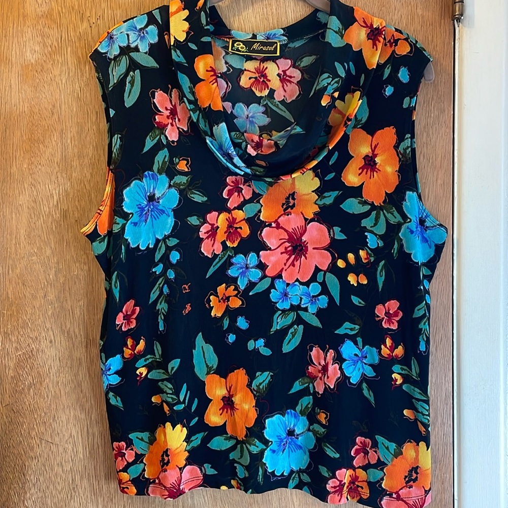 Mirasol Sleeveless Tank Top Cowl Neckline Sz XL